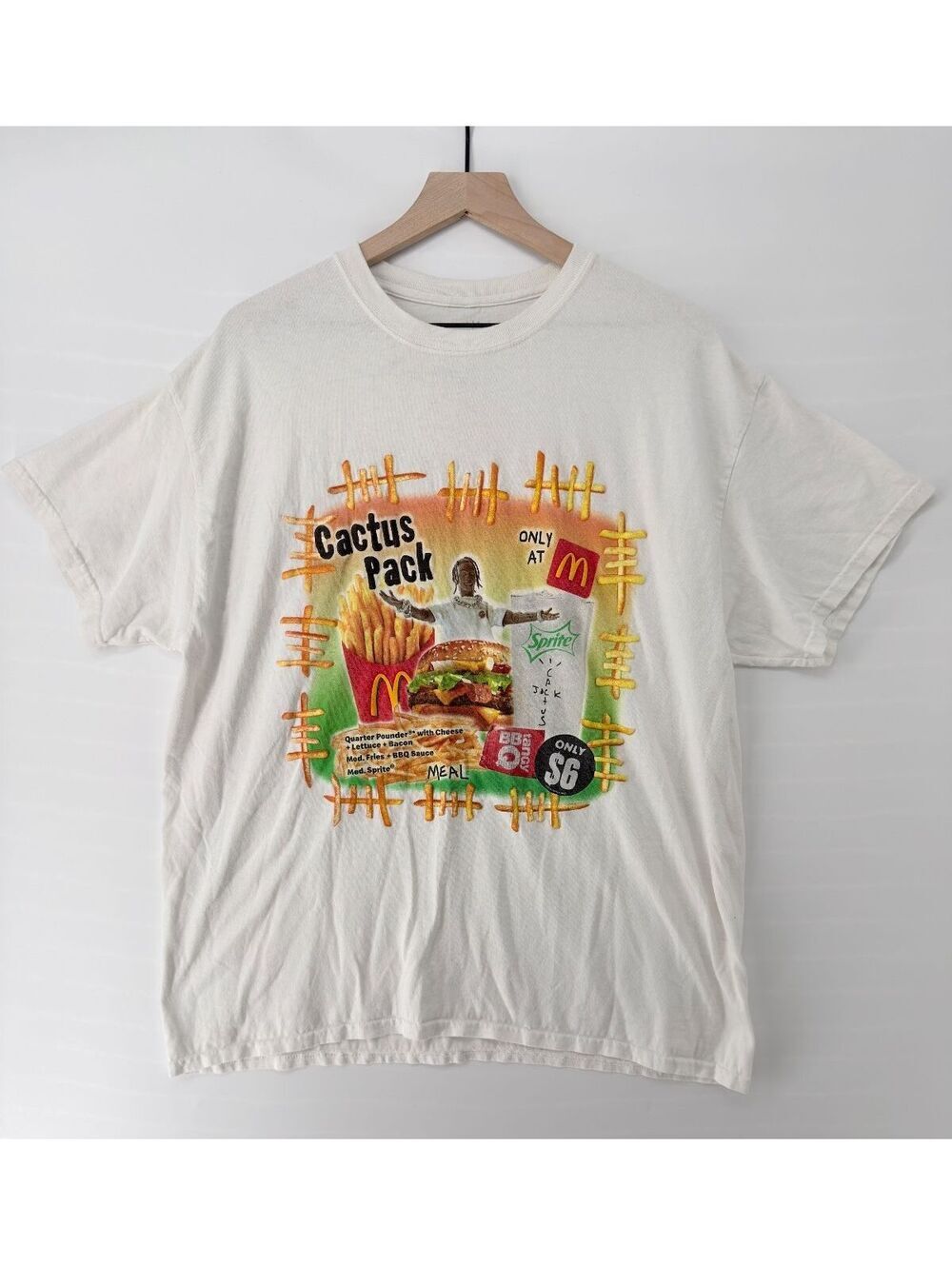 2020 Travis Scott x McDonald's Cactus Pack Meal Graphic T-Shirt White Men's L
